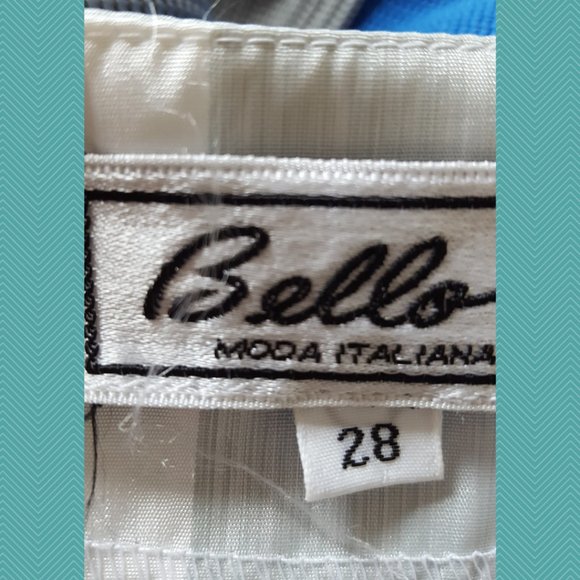 Bello Moda Italiana VTG Gray Striped Button Front Blouse w/ Dolman Sleeves - Picture 4 of 4